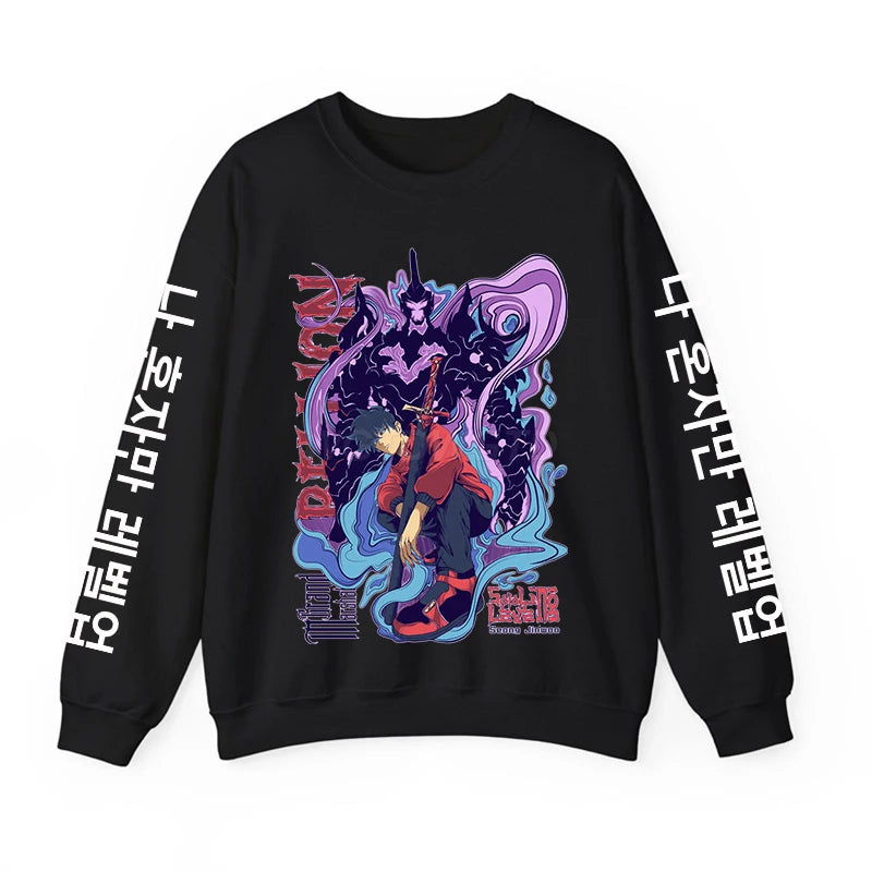 Solo Leveling Anime Sweatshirt – Loose Fit Fleece Hoodie