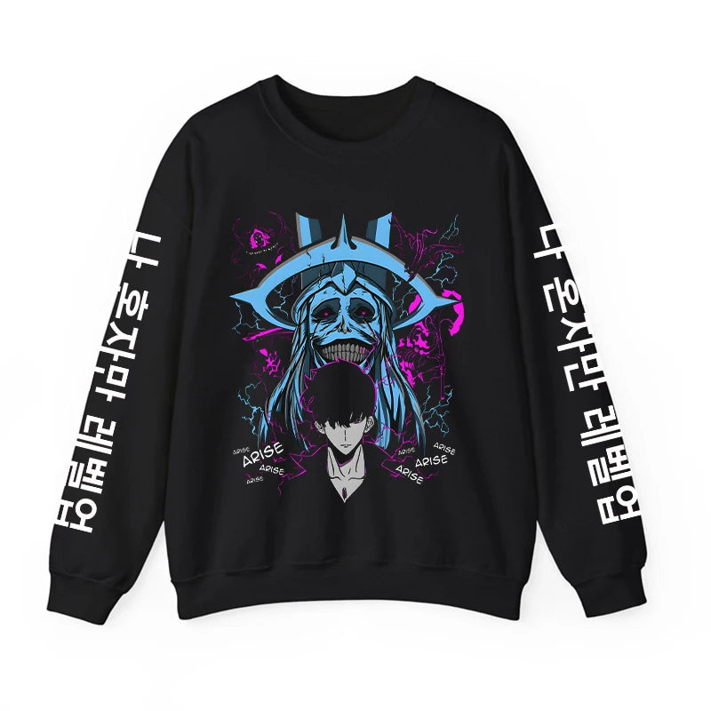 Solo Leveling Anime Sweatshirt – Loose Fit Fleece Hoodie