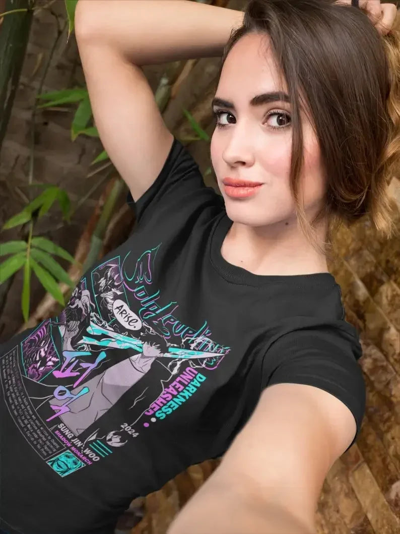 Solo Leveling Anime Shirt – Sung Jin-Woo & Igris Desig