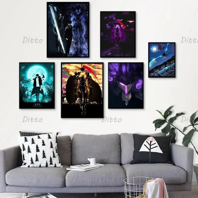 Solo Leveling Anime Canvas Poster – Comic Art Wall Decor