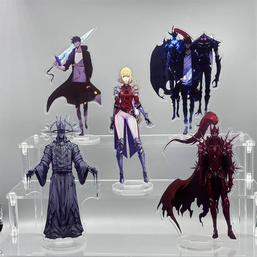 Anime Solo Leveling 15cm Acrylic Stand – Sung Jin-Woo, Sung Jin-Ah, Yoo Jin-Ho Desk Mode