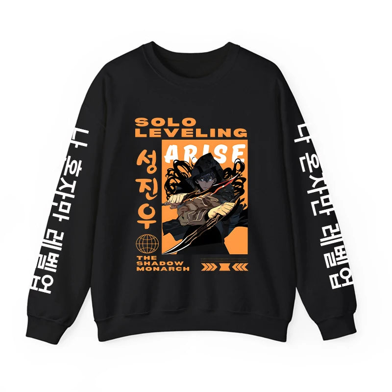 Solo Leveling Anime Sweatshirt – Loose Fit Fleece Hoodie