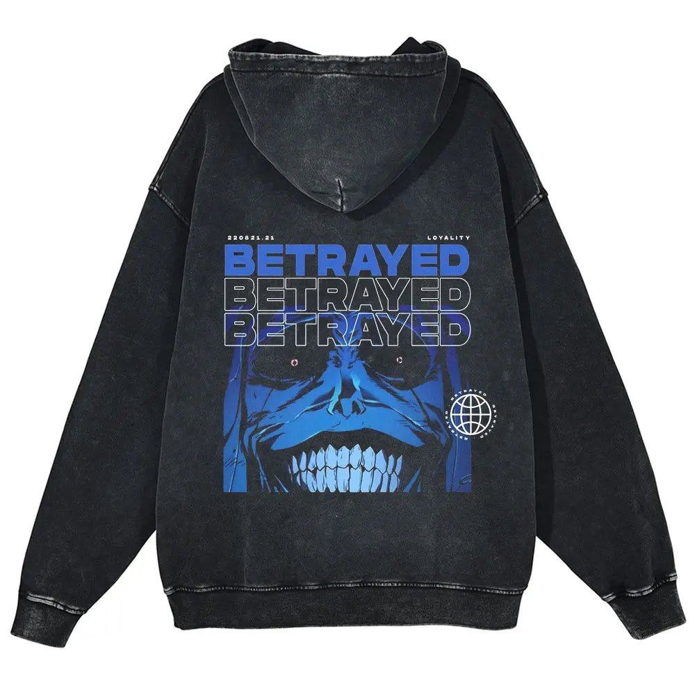 Solo Leveling Vintage Hoodie – Retro Washed Oversized Cotton Pullover