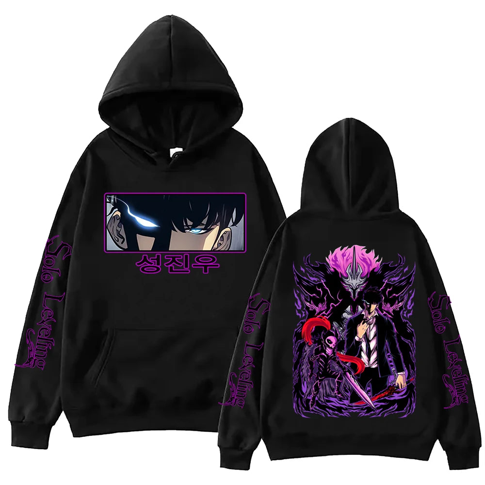 Solo Leveling Anime Hoodie – Harajuku Pullover Sweatshirt for Men & Wome