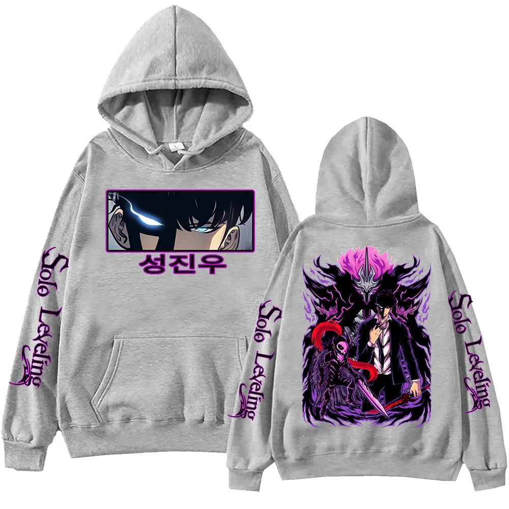 Solo Leveling Anime Hoodie – Harajuku Pullover Sweatshirt for Men & Wome