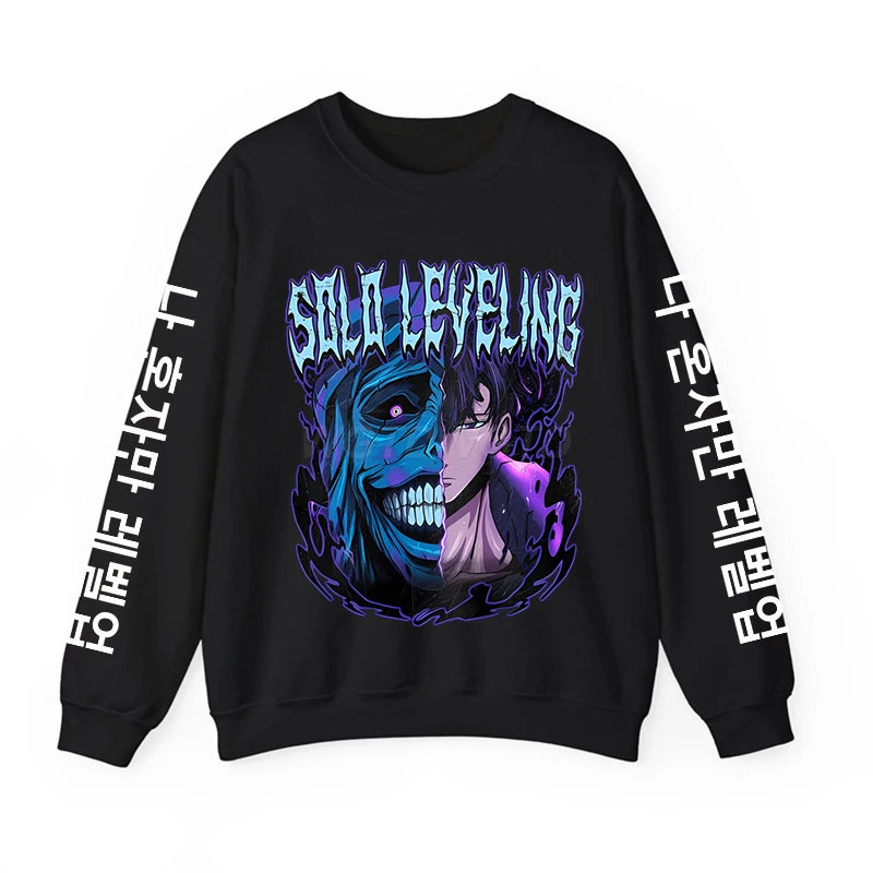 Solo Leveling Anime Sweatshirt – Loose Fit Fleece Hoodie