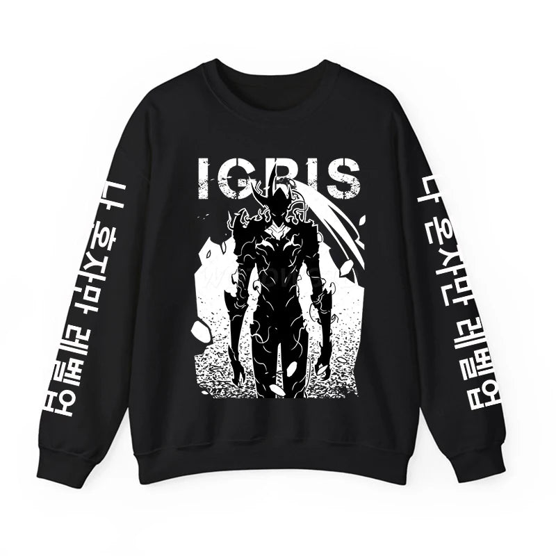 Solo Leveling Anime Sweatshirt – Loose Fit Fleece Hoodie