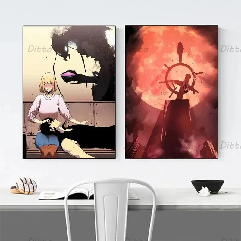Solo Leveling Anime Canvas Poster – Comic Art Wall Decor