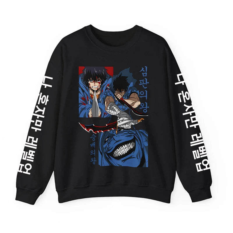 Solo Leveling Anime Sweatshirt – Loose Fit Fleece Hoodie