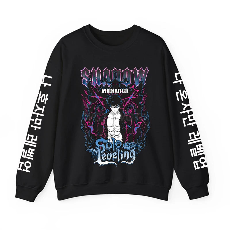 Solo Leveling Anime Sweatshirt – Loose Fit Fleece Hoodie