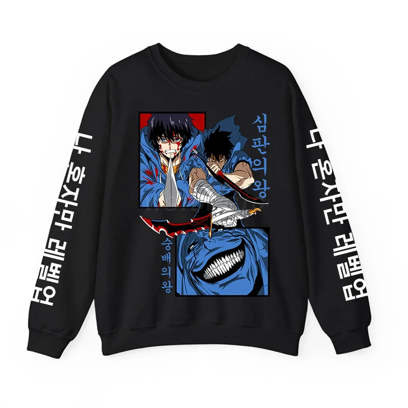 Solo Leveling Anime Sweatshirt – Loose Fit Fleece Hoodie