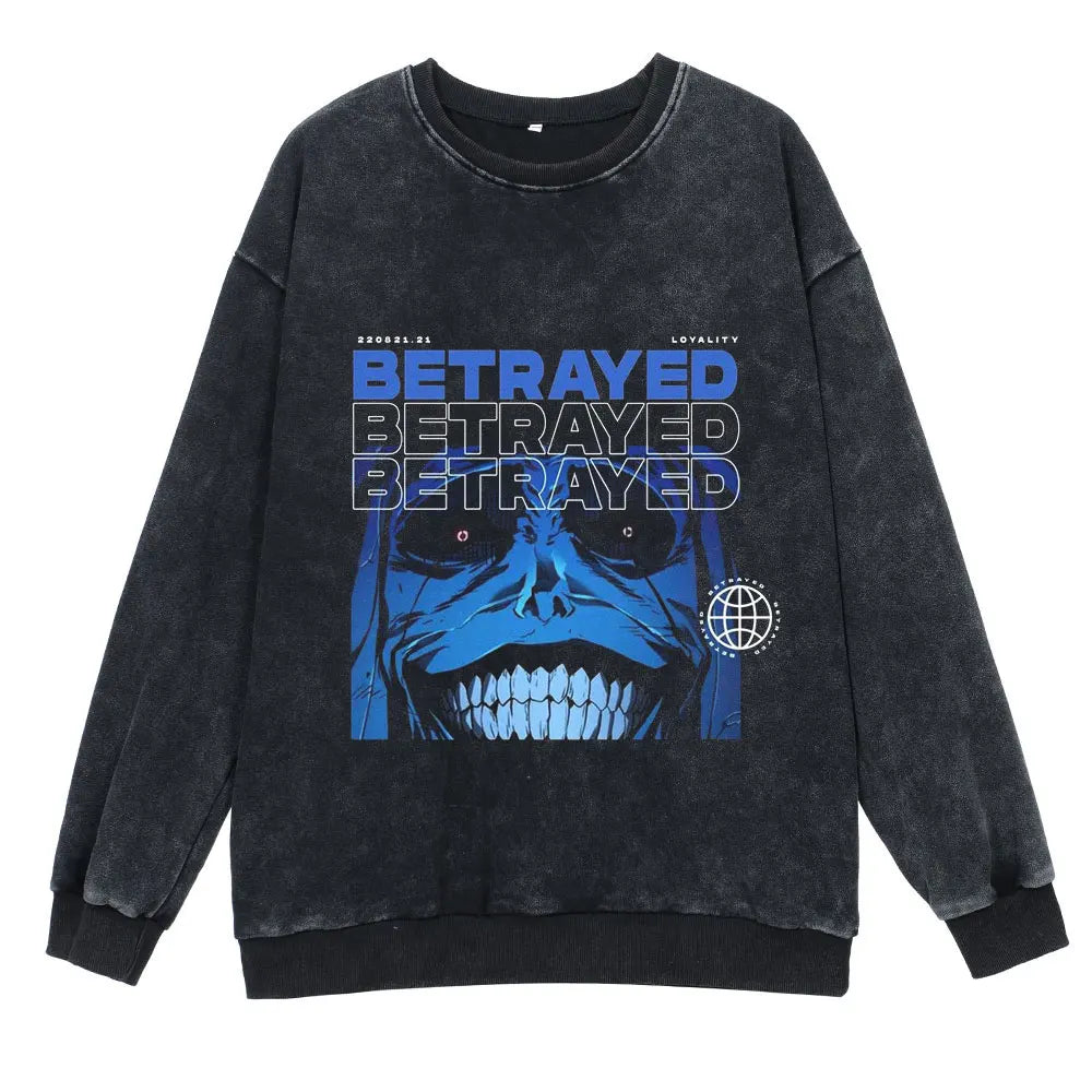 Solo Leveling Vintage Hoodie – Retro Washed Oversized Cotton Pullover