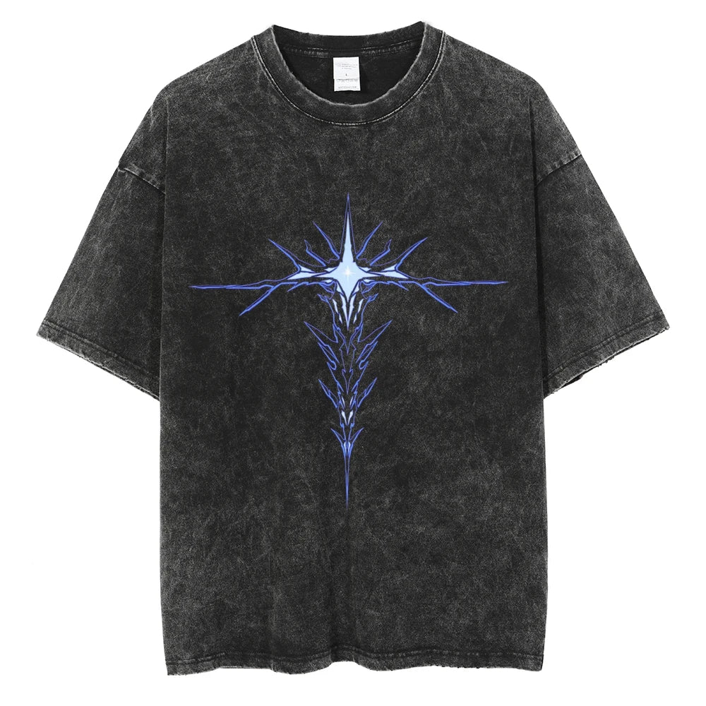 Solo Leveling Vintage T-Shirt – Washed Cotton Loose Fit Tee