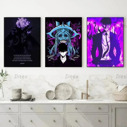 Solo Leveling Anime Canvas Poster – Comic Art Wall Decor 