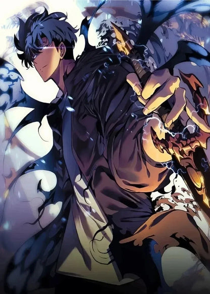 Solo Leveling Anime Canvas Poster – Comic Art Wall Decor 